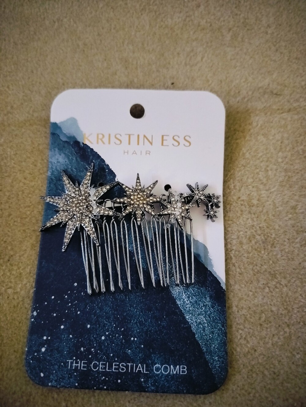 Kristin Ess Silver Crystal Star Hair Comb - The Celestial Comb